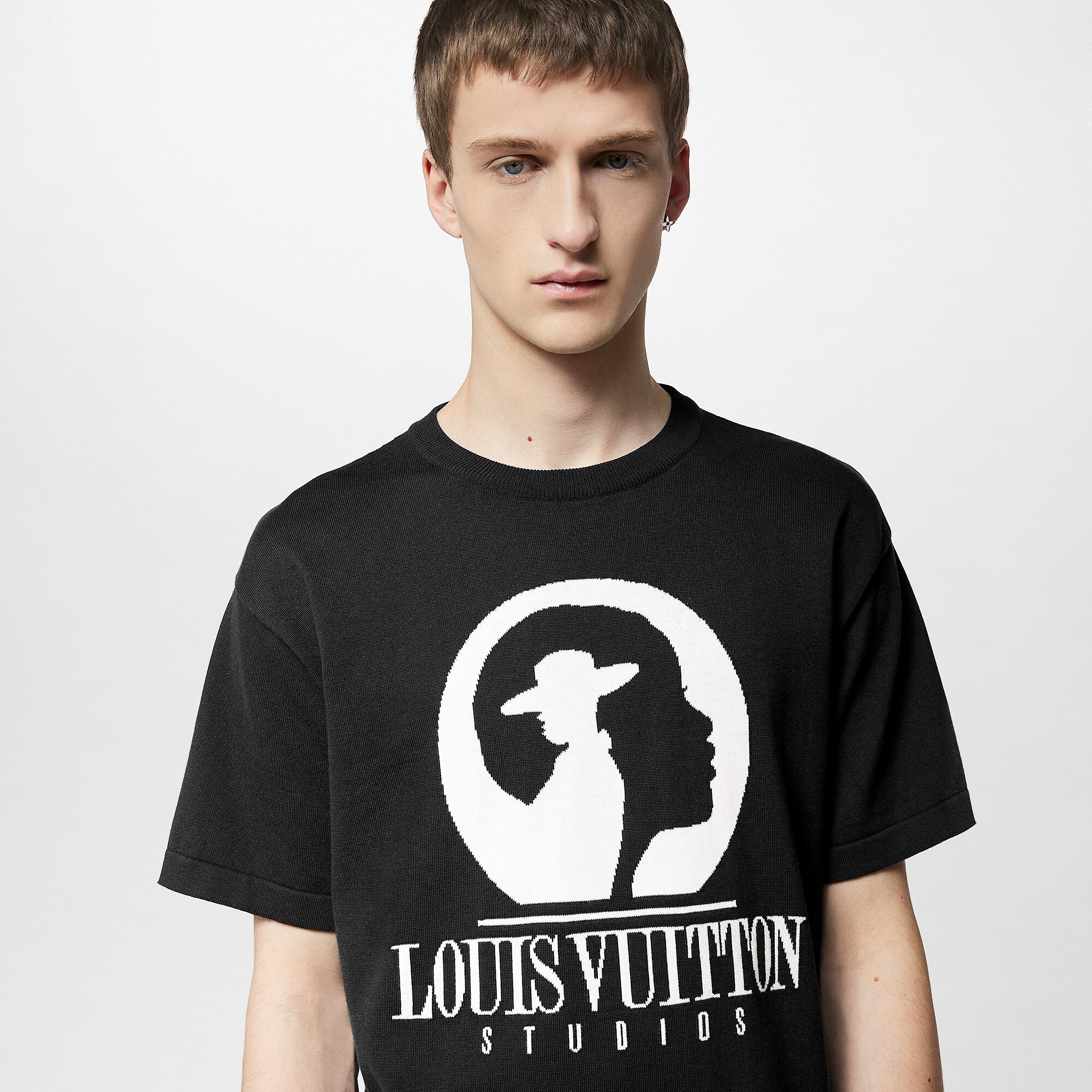 Short-Sleeved Cotton Intarsia Crewneck - Ready to Wear | LOUIS VUITTON